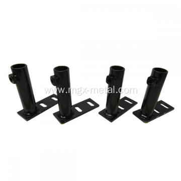 Black Metal Floor Anchor Support Post Brackets